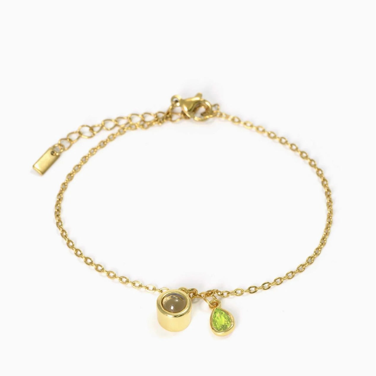 Photo projection water droplet shape zodiac stone bracelet