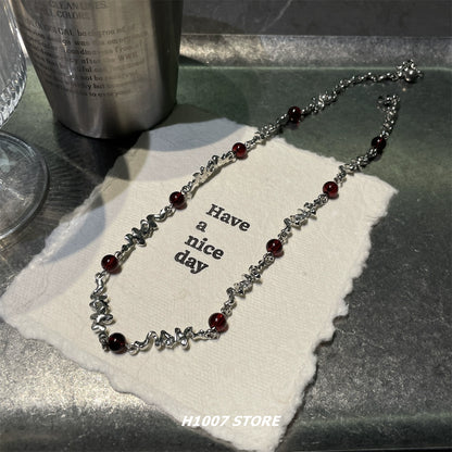Hip Hop Ruby Cross Necklace