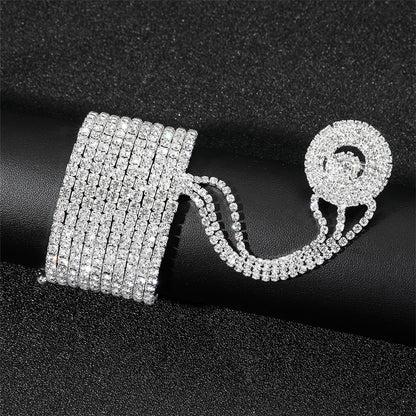 Multi-layered rhinestone finger bracelet