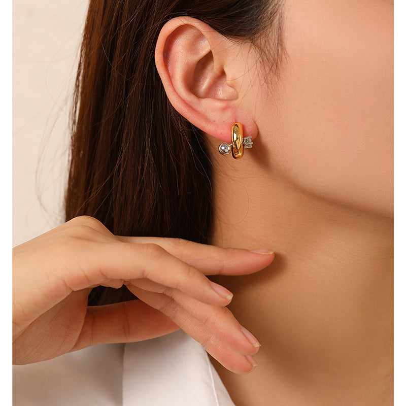 High-end fashion personality zircon exquisite earrings - jewelryweilin