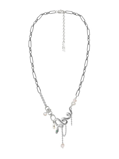 Dancing snake pearl necklace