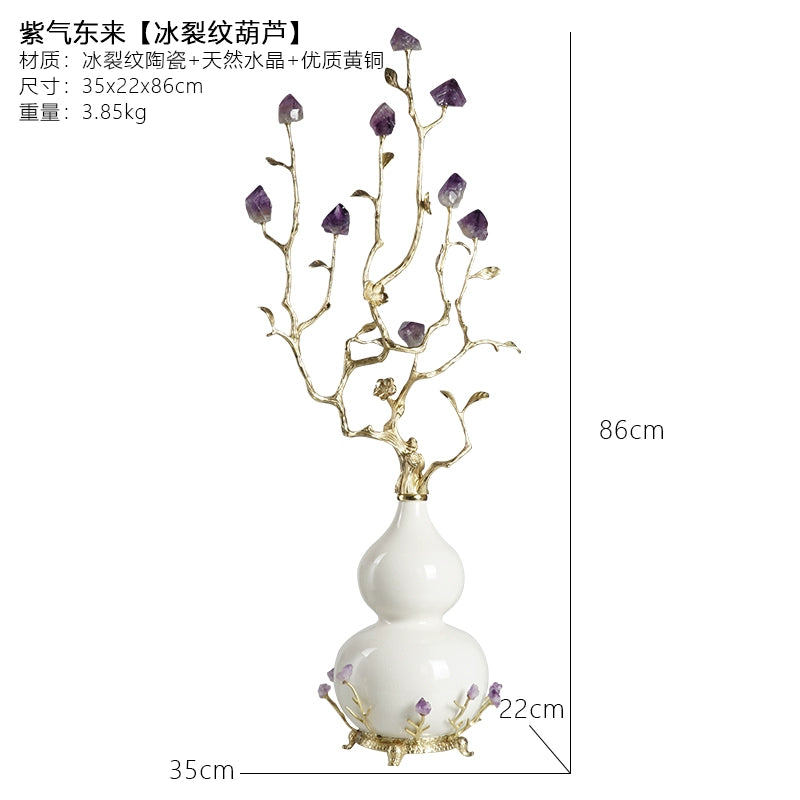 New Chinese style gourd natural amethyst stone ornaments