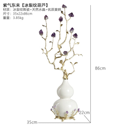 New Chinese style gourd natural amethyst stone ornaments