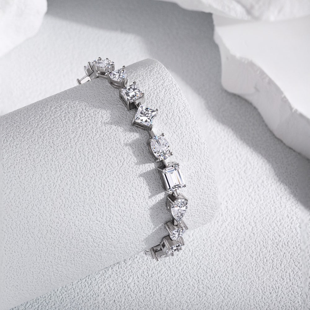 High-end elegant sterling silver full diamond zircon bracelet - jewelryweilin