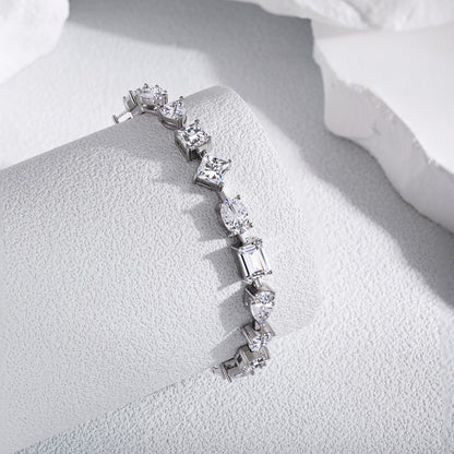 High-end elegant sterling silver full diamond zircon bracelet - jewelryweilin