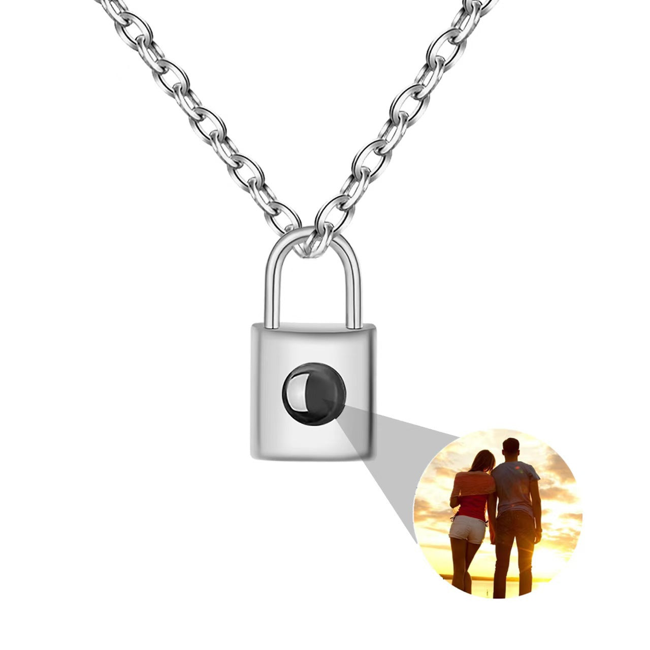 Photo projection lock necklace