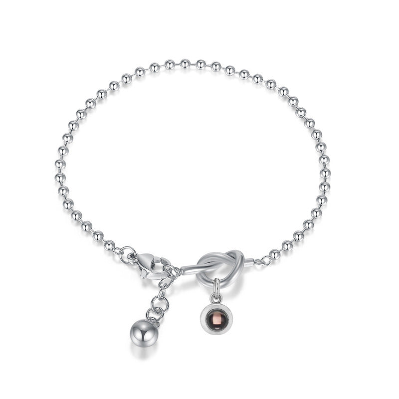 Projection photo heart-shaped rosary bracelet