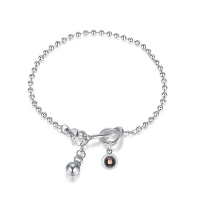 Projection photo heart-shaped rosary bracelet