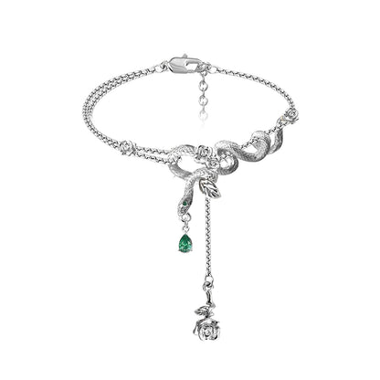 Serpentine rose bracelet