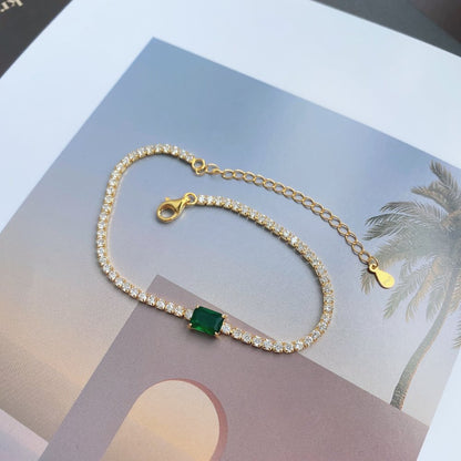 Fashion Luxury Emerald Zirconia Tennis Bracelet - jewelryweilin