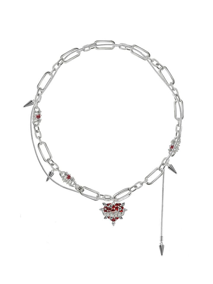 Love red heart necklace