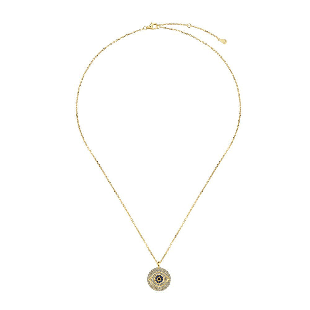 Simple and stylish personality round devil eye necklace - jewelryweilin