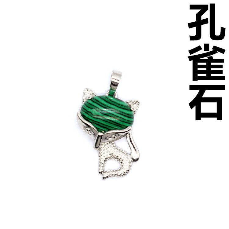 Ancient style little fox crystal pendant