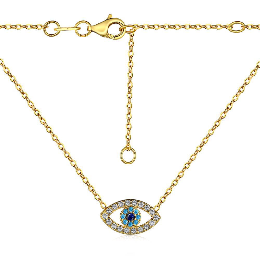 Fashion personality zircon devil eye pendant necklace - jewelryweilin