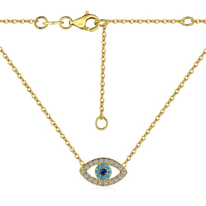 Fashion personality zircon devil eye pendant necklace - jewelryweilin