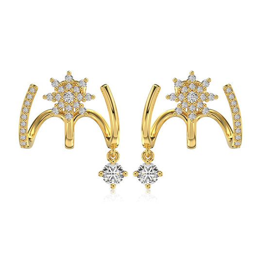 Fashionable and personalized zircon eight-pointed star earrings - jewelryweilin