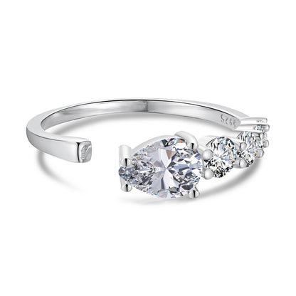 Fashionable and personalized spiral full diamond ring - jewelryweilin