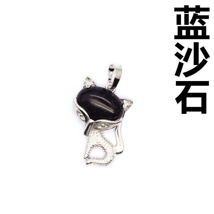 Ancient style little fox crystal pendant