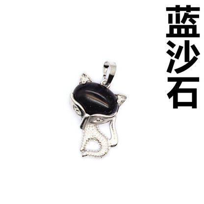 Ancient style little fox crystal pendant