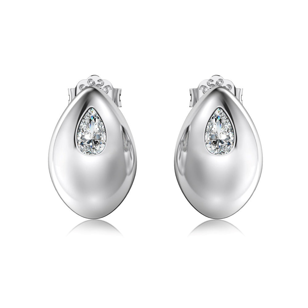 High-grade glossy small bean earrings - jewelryweilin