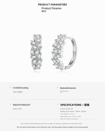 Rainbow inlaid colored zircon earrings - jewelryweilin