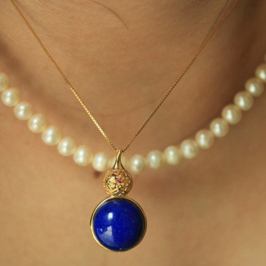 Natural Lapis Lazuli Gourd Pendant