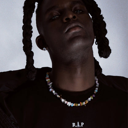Natural stone free shape hip hop necklace