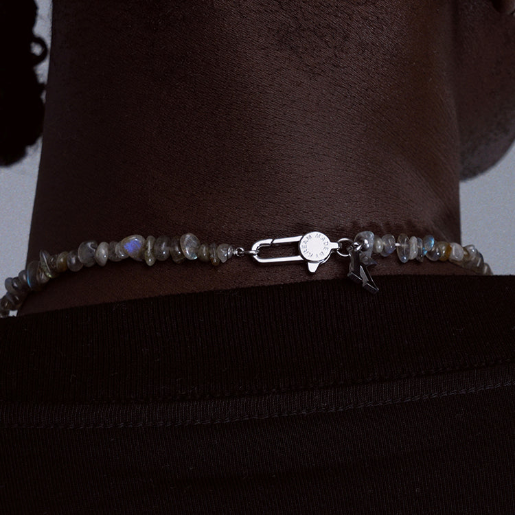 Natural stone free shape hip hop necklace