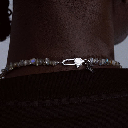 Natural stone free shape hip hop necklace