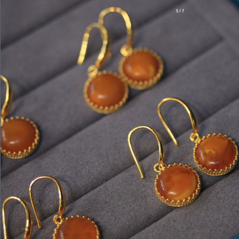 Natural Aged Beeswax Earrings