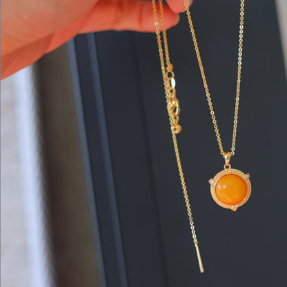 Natural Beeswax Amber Pendant