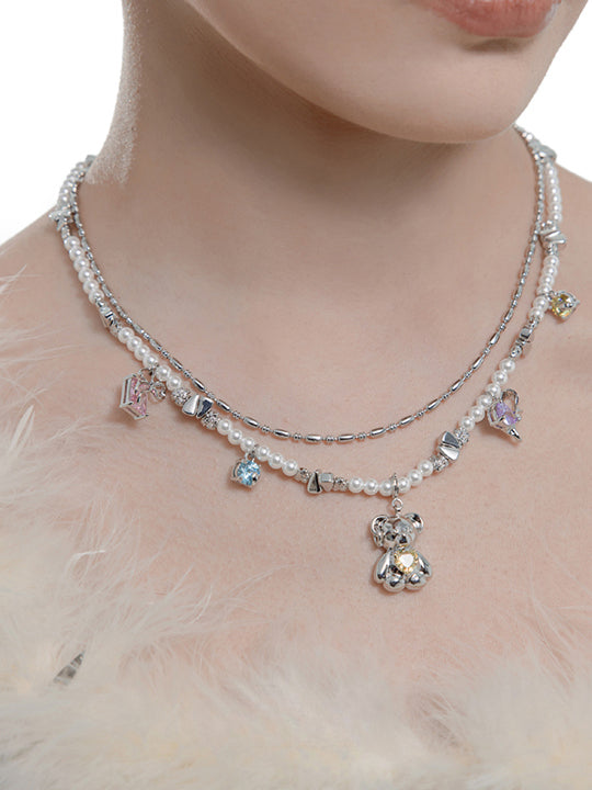 Millennial style cute bear necklace