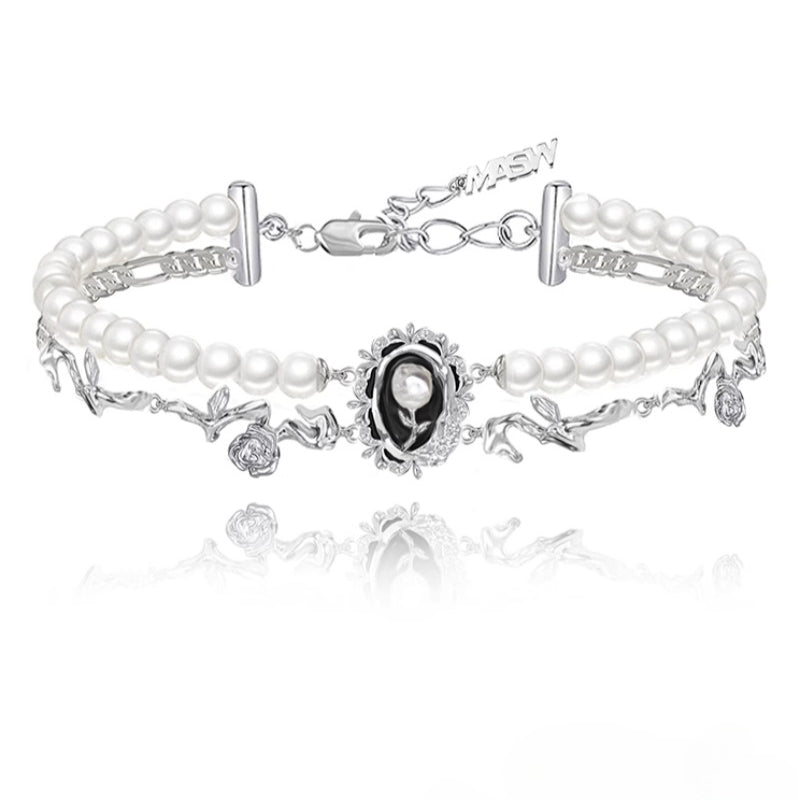 Double-strand pearl necklace