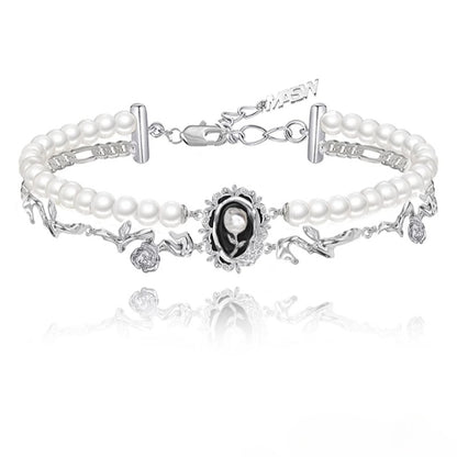 Double-strand pearl necklace