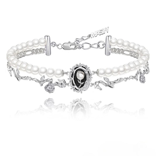 Double-strand pearl necklace