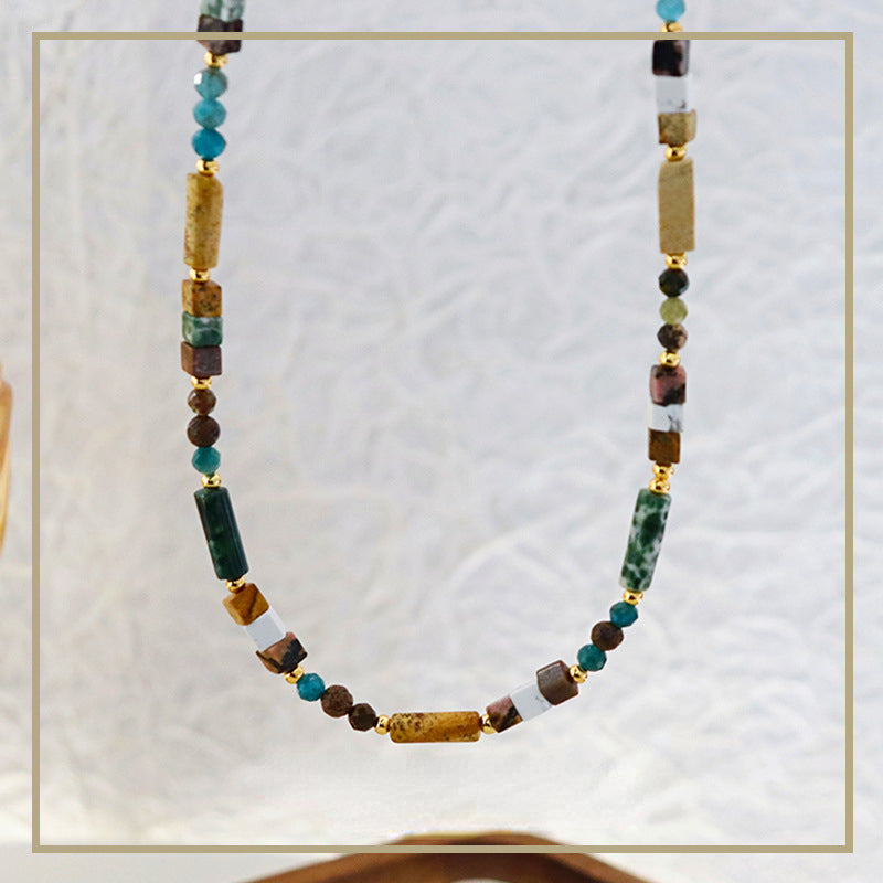 Vintage Personalized Natural Stone Beaded Necklace - jewelryweilin