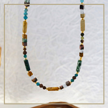 Vintage Personalized Natural Stone Beaded Necklace - jewelryweilin