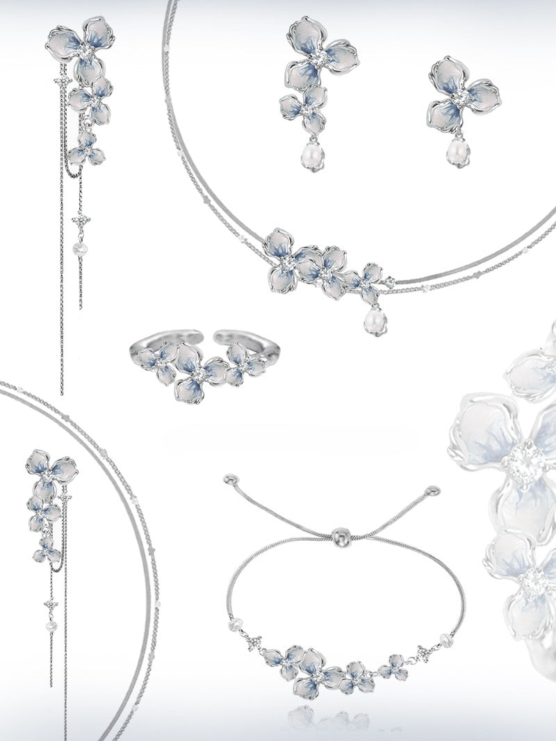 Enamel gradient floral bracelet