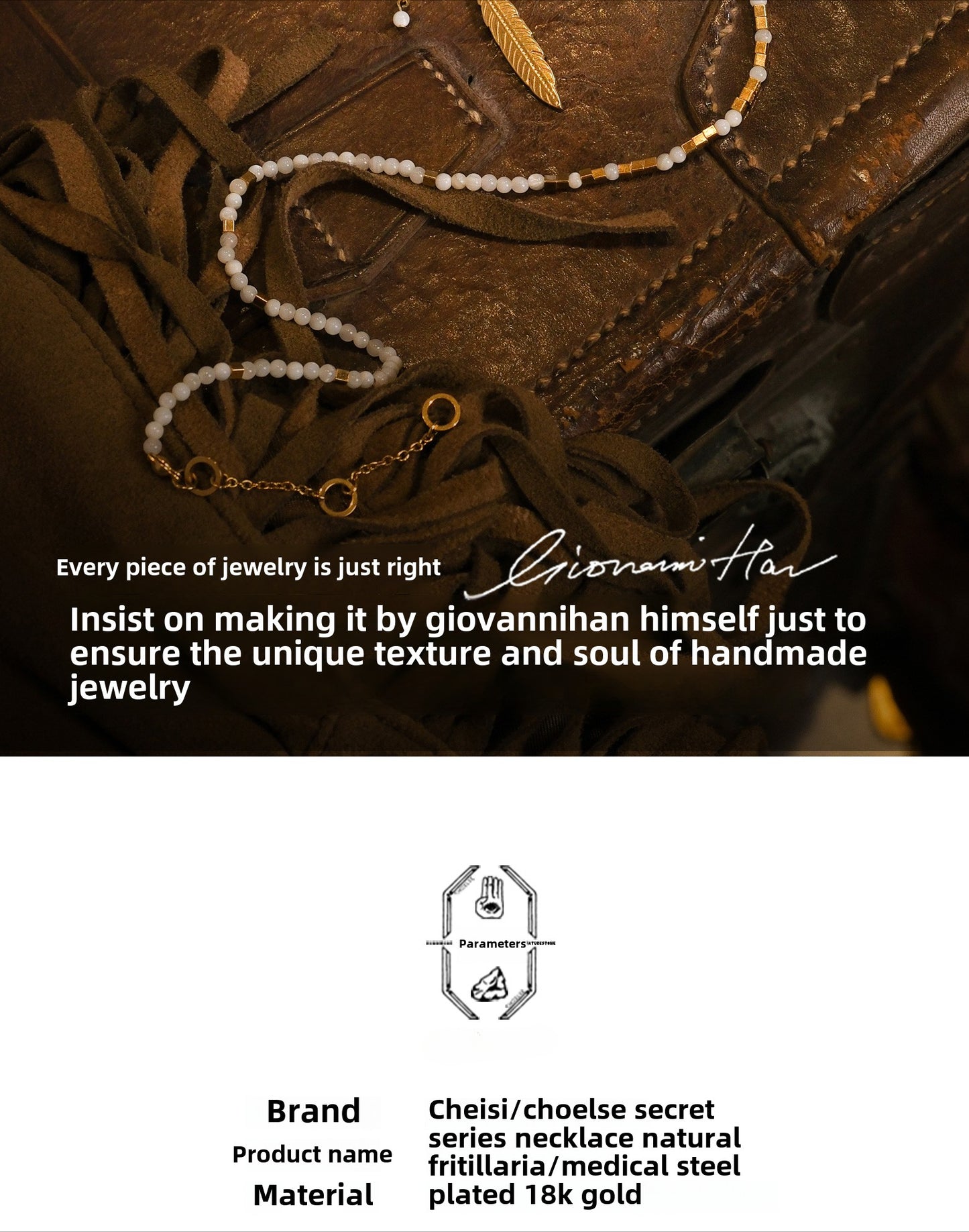 White light golden leaf necklace