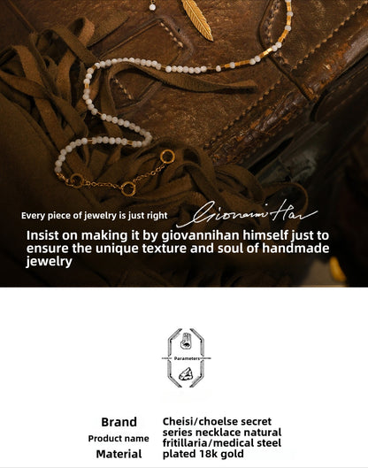 White light golden leaf necklace