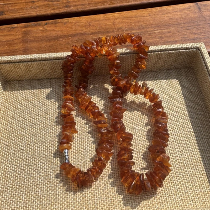 Sea drifting rough stone conformal necklace