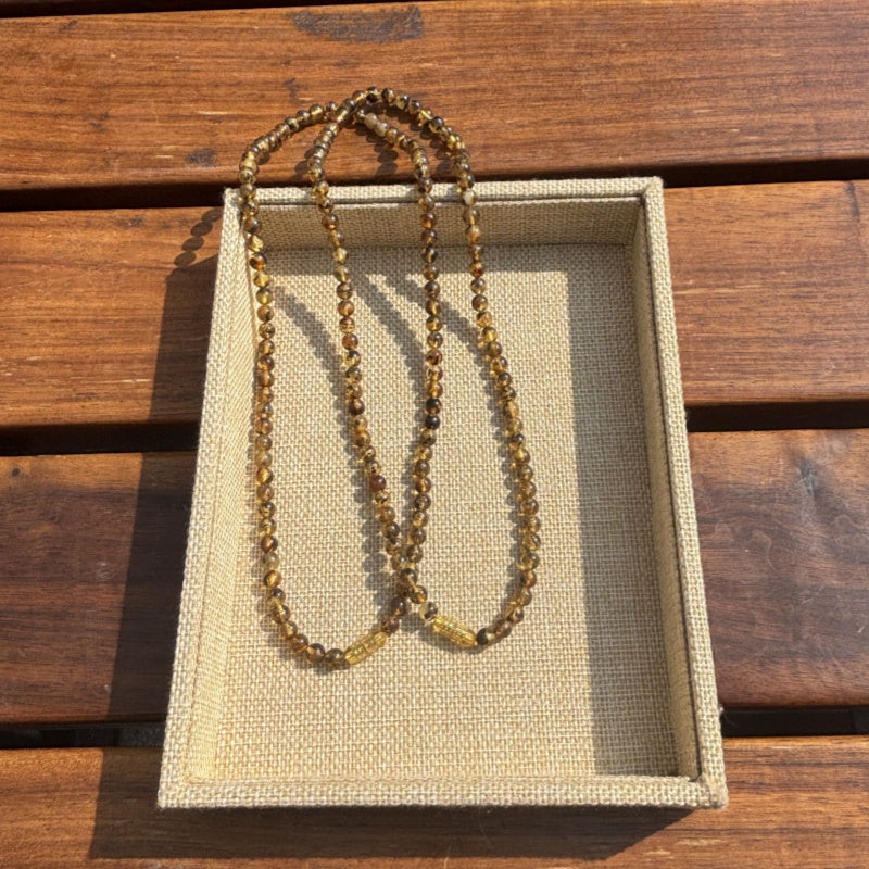Spiritual herb amber necklace