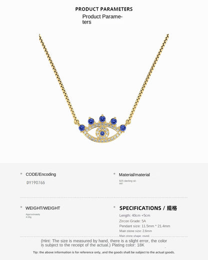 Temperamental and high-end zircon eye necklace - jewelryweilin