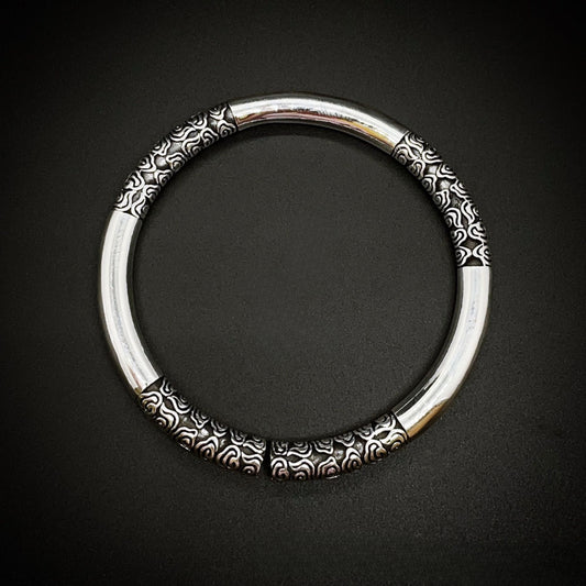 Chinese style auspicious cloud sterling silver bracelet