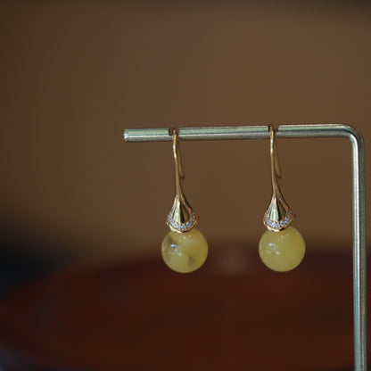 Natural Beeswax Little Skirt Earrings