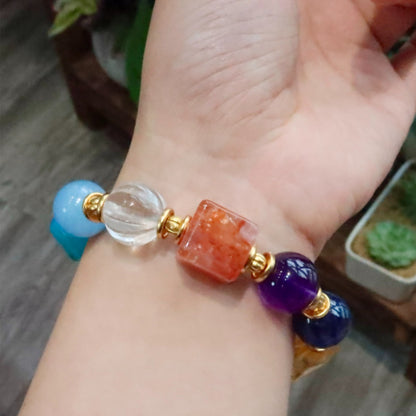 Natural Rainbow Crystal Multi-Treasure Bracelet