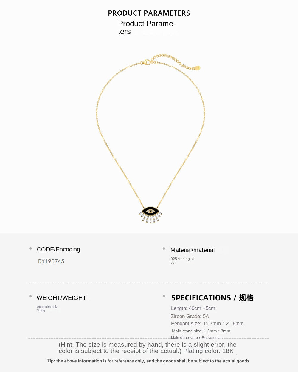 Fashionable and personalized devil eye necklace - jewelryweilin