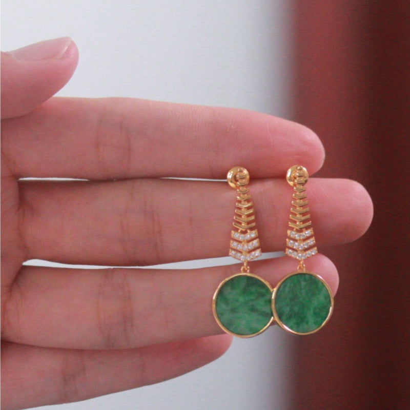 Natural Burmese Jadeite Earrings