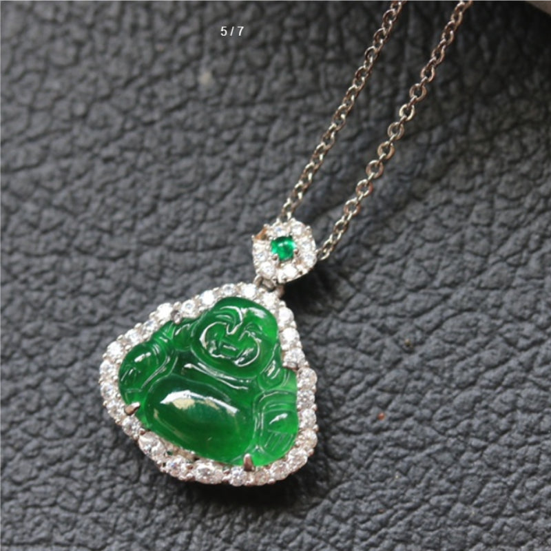Natural Jadeite Buddha Sachet Pendant