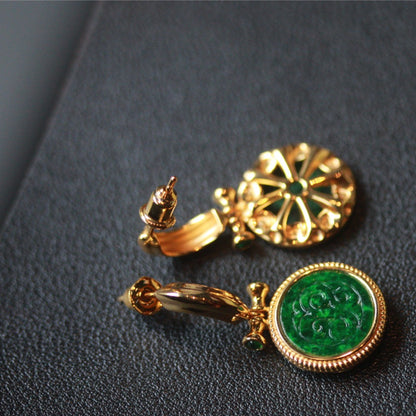 Natural Burmese Jadeite Earrings